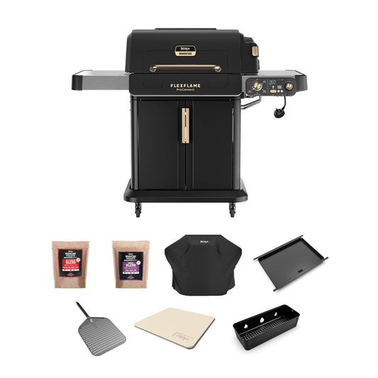 Ninja FlexFlame ProConnect Gas BBQ & Outdoor Cooking System Ultimate 5-in-1 Bundle - Black & Stainless Steel