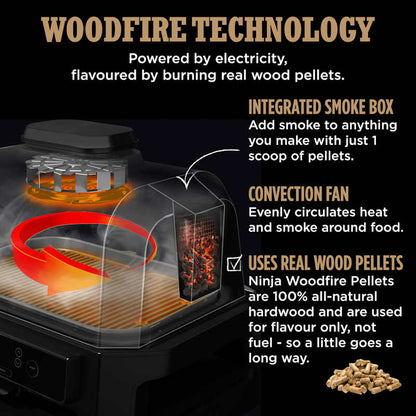 Ninja Woodfire Pro Connect XL Electric BBQ Grill & Smoker with Stand & Cover