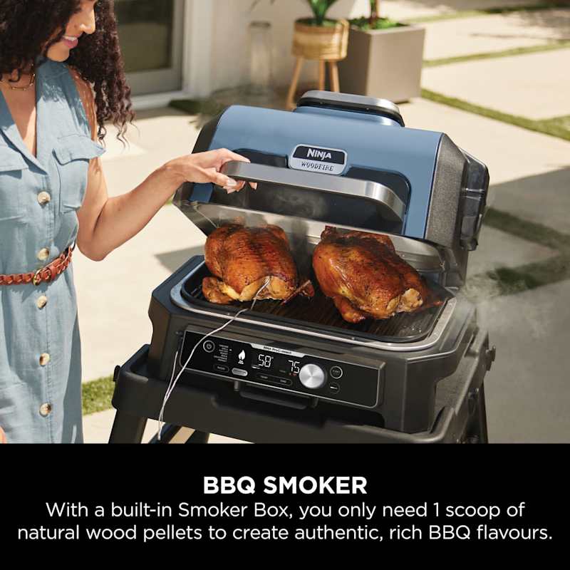 Ninja Woodfire Pro Connect XL Electric BBQ Grill & Smoker with Stand & Cover